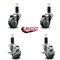Service Caster 3'' Gray Poly Wheel Swivel 1-1/4'' Expanding Stem Caster Set 2 Brakes, 4PK SCC-EX20S314-PPUB-2-TLB-2-114 - alternate 2